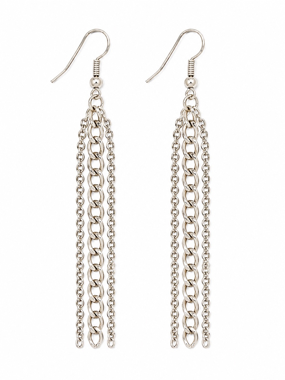 Paparazzi Silver Tone Chain Link Dangle Earrings Pierced